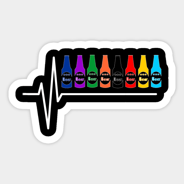 Craft Beer Heartbeat Sticker by outrigger